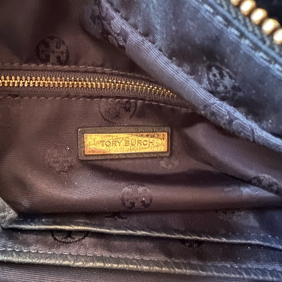 Tory Burch Navy Thea Triple-Zip Satchel - Picture 12 of 15